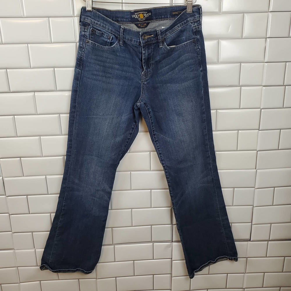 LUCKY BRAND Sweet N Low Medium Wash Denim Blue Ankle Jeans Women's Size 6 / 28